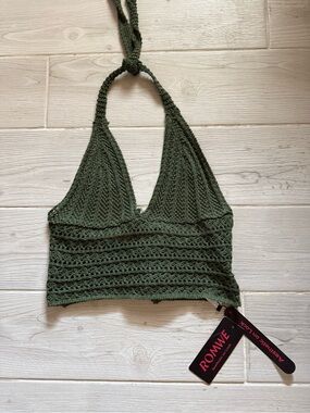 NWT Crochet Halter Bralette